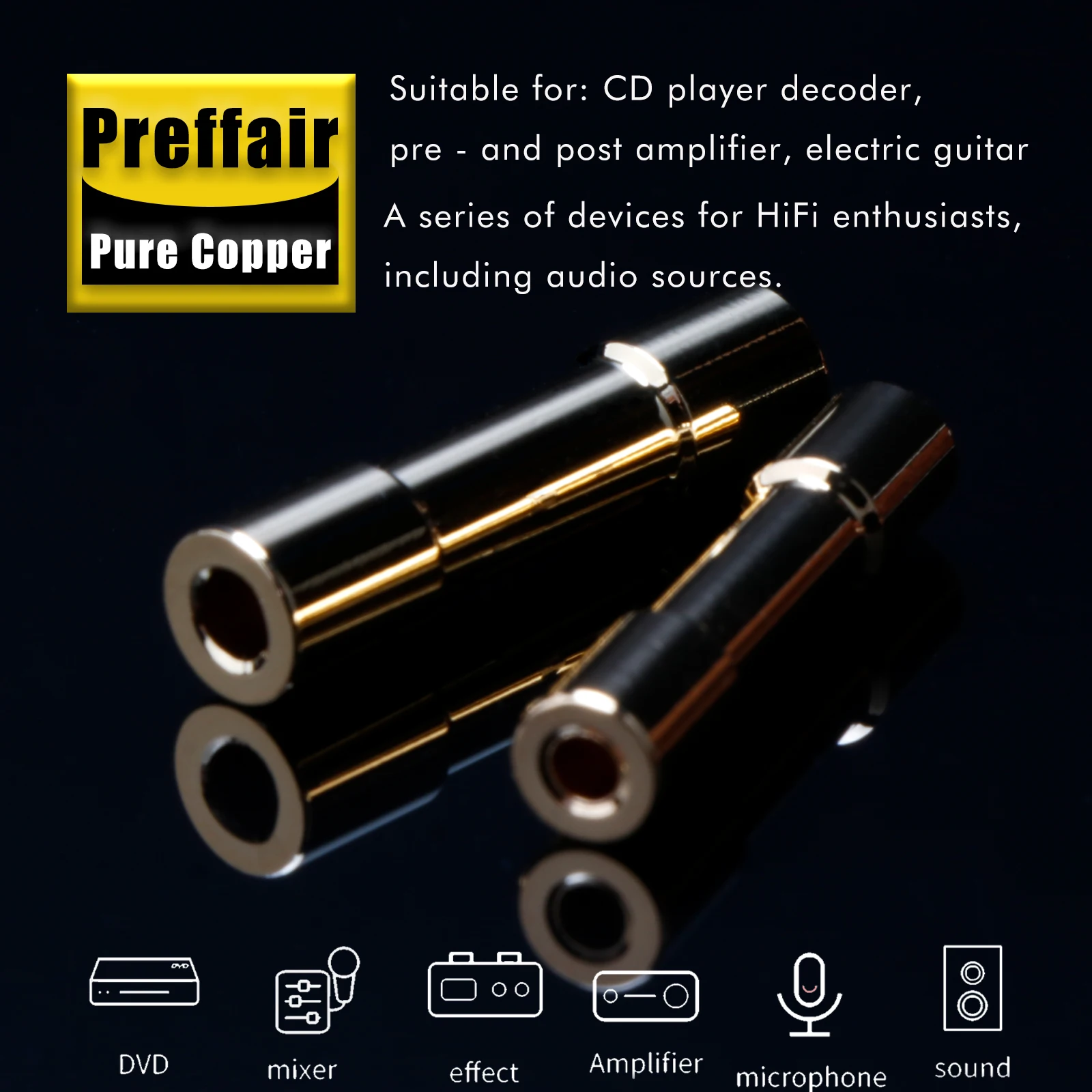 Pure Copper Gold Plated Fuse Pillar Replacement Power Amplifier Fuse CD Amplifier Audio Fuse Tube 5*20mm / 6*25mm