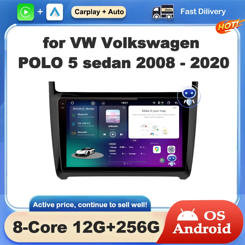 

9 '' GPS Navigation for VW Volkswagen POLO 5 sedan 2008 - 2020 Android OS Car Radio Video Multimedia Player Bluetooth Head Unit