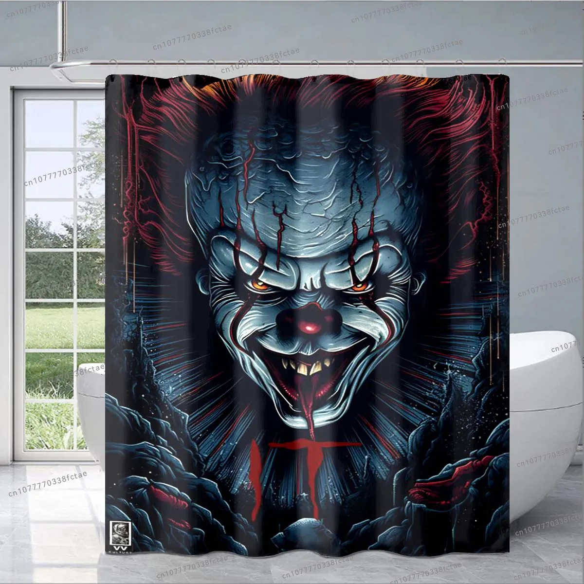 IT 2 Shower Curtain Horror Movie Pattern Shower Curtain Adult Children's Bathroom Personalized Decorative Shower Curtain Gift