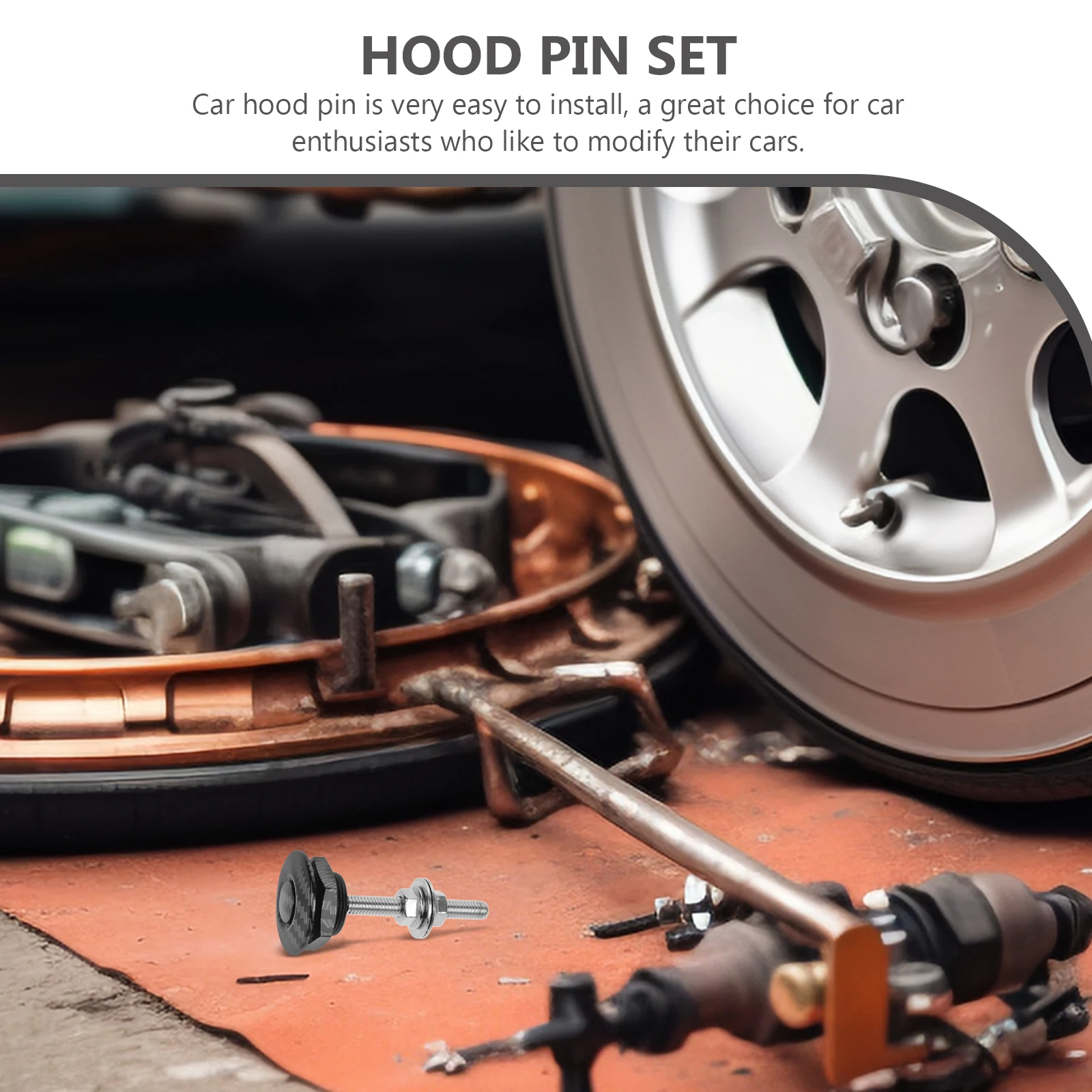 

Hood Lock Bumper Holder Car Pin Vehicle Pins Quick Latch Fasteners Universal Push Button Hood Pin Kit Easy Install Carbon Fiber