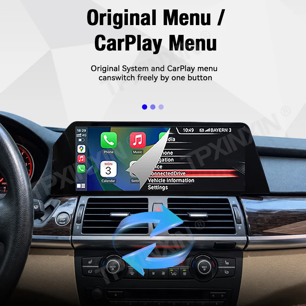 Blade Screen Linux System Car Radio For BMW X5 2010~2013 Wireless CarPlay Android Auto GPS Navigation Multimedia Player