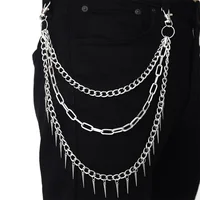 Chaînes de pantalons Punk pour hommes et femmes, chaîne de ceinture pour pantalons en Jean, bijoux gothiques, accessoires de scène Emo gothiques 1