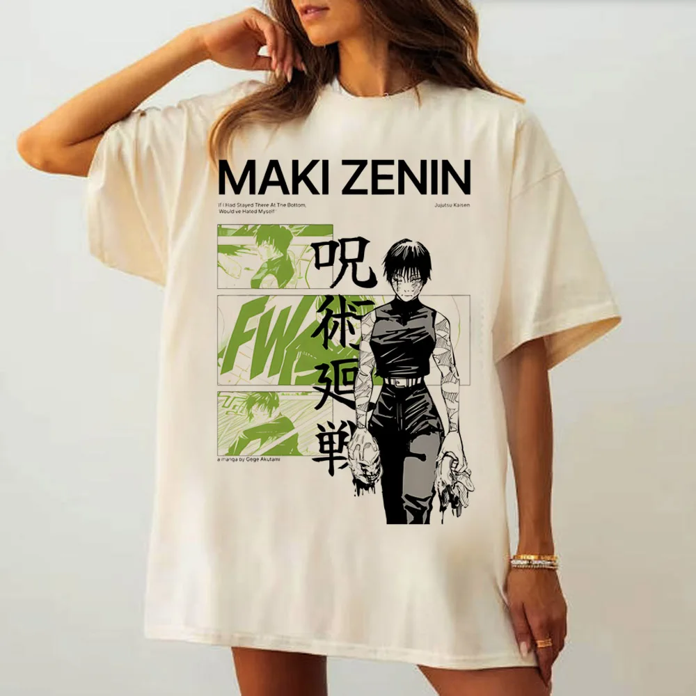 Jujutsu Kaisen Maki Zenin T Shirt Women Japanese Tee Girl Anime T-Shirts Clothing Short Sleeve Tops