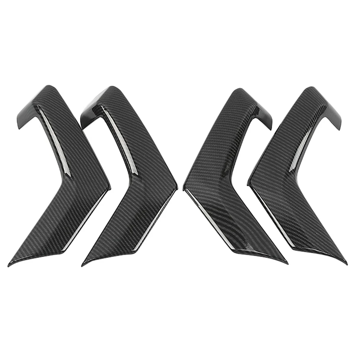 Carbon Fiber Car Interior Door Handle Cover Trim Door Bowl Stickers Decoration for T-Roc TROC 2017-2020