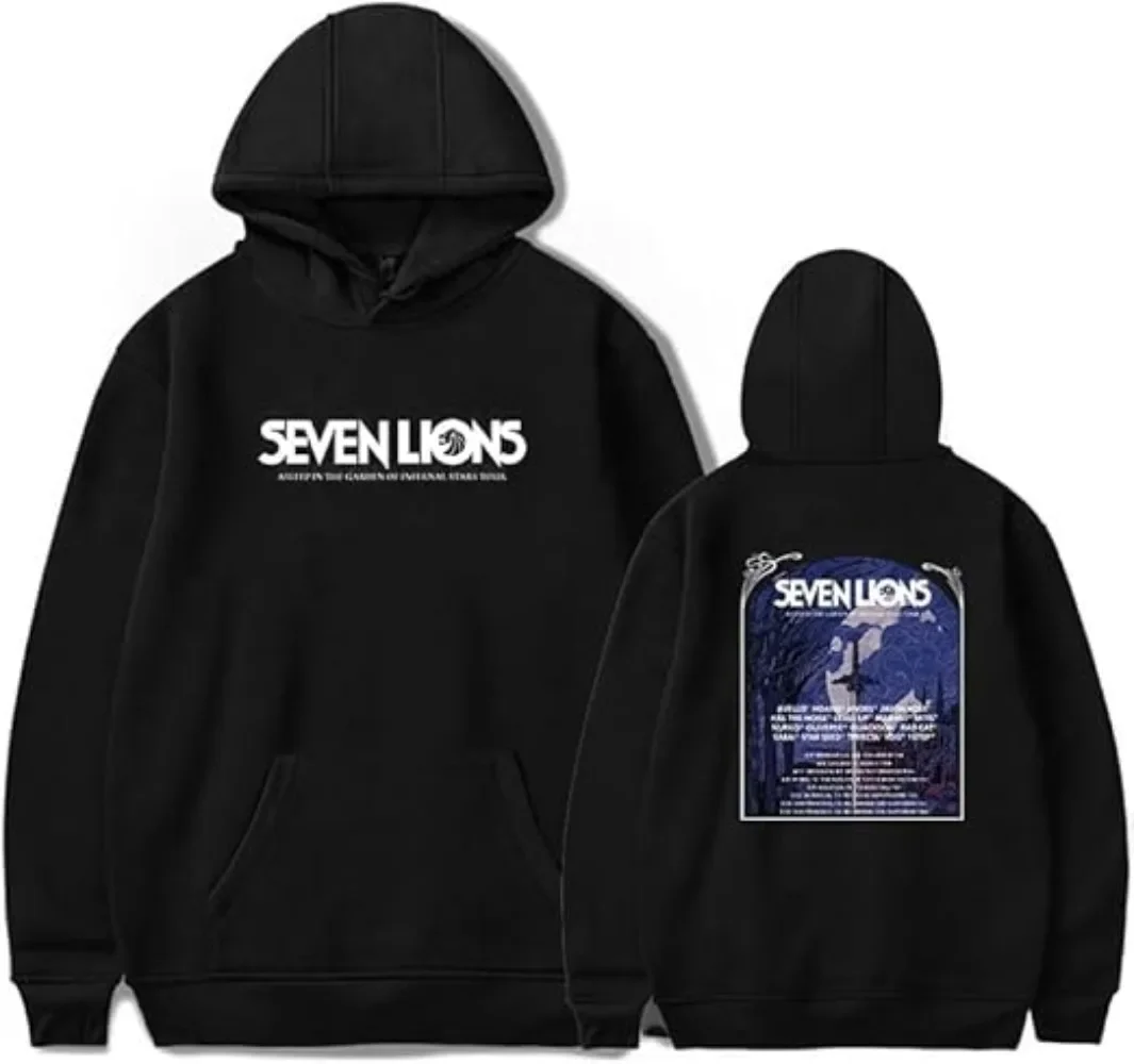 

Худи Seven Lions Merch 2026 Stars Tour, уличная одежда унисекс, зимняя толстовка, модная повседневная толстовка с капюшоном