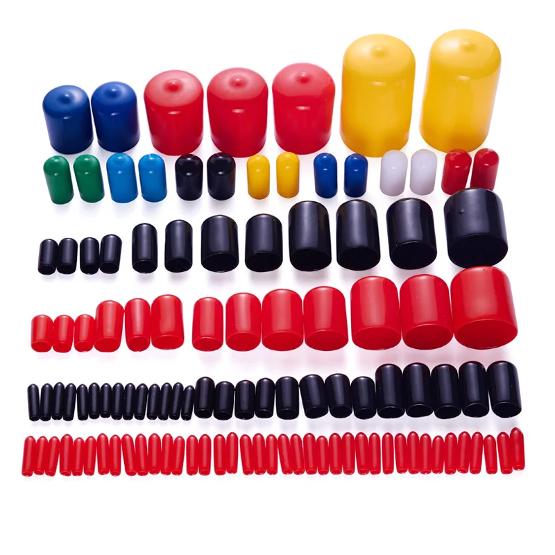 Rubber Sleeve Tip End Caps Waterproof Jacket Silicone Cap Head Protective Screw Seals Decorative Cover Tips Stopper Lid Tube Set