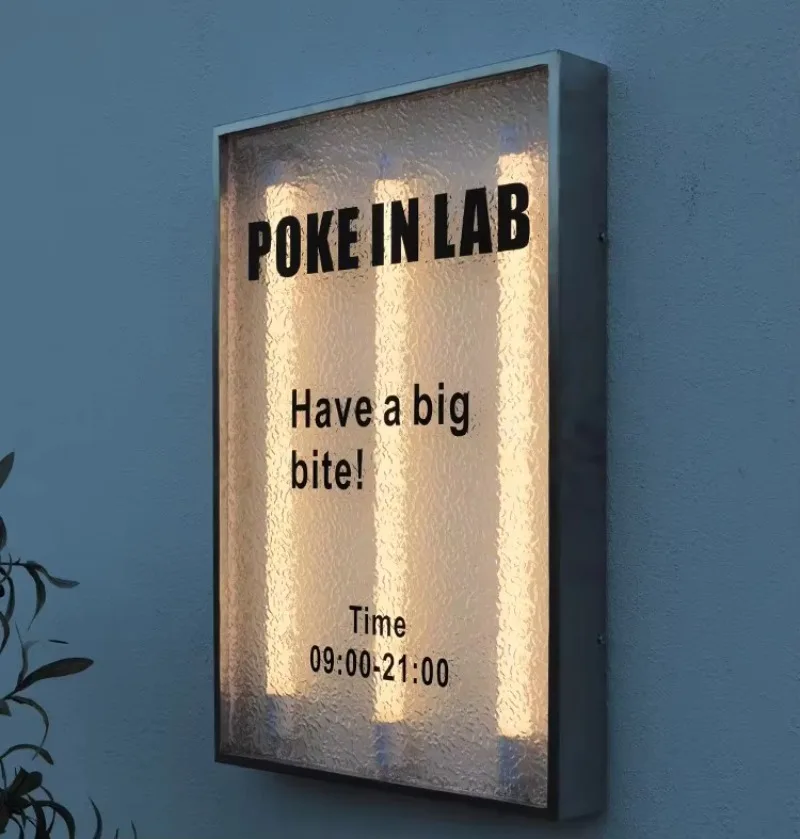 

【2026】Customized Outdoor Waterproof Advertising Board Stone Pattern Glowing Lamp Tube Light Box Luminous Words Door Head Display