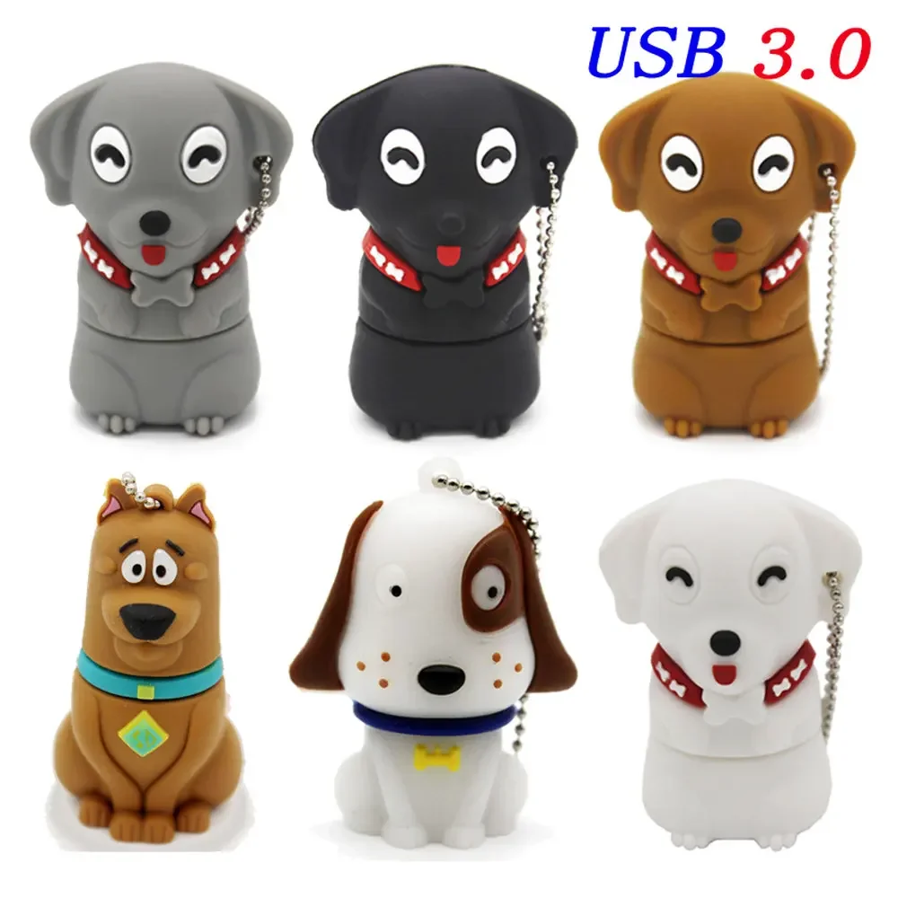 

JASTER Cute Dog USB 3.0 Flash Drives 128GB Cartoon Pen Drive 64GB Creative Gift for Kids Memory Stick 32GB Free Key Chain U disk