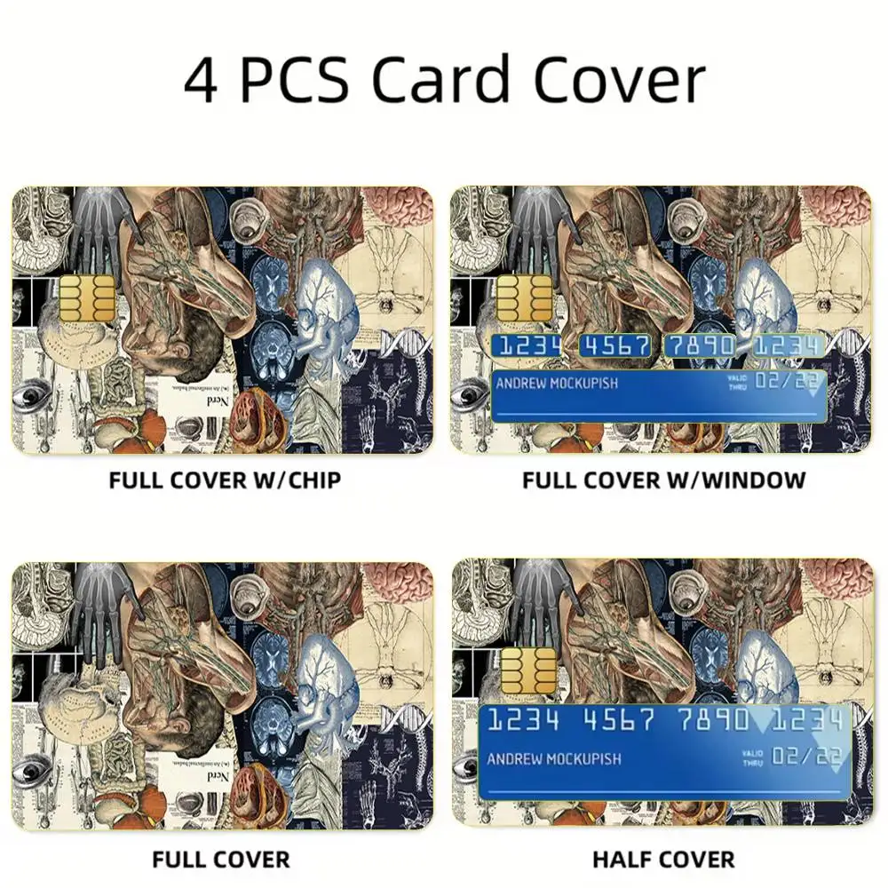 Human Anatomy Biology Medicine Physiology Card Stickers For Debit Bank Credit Cards Metro Bus Pass Sticker Decoration Cover Skin