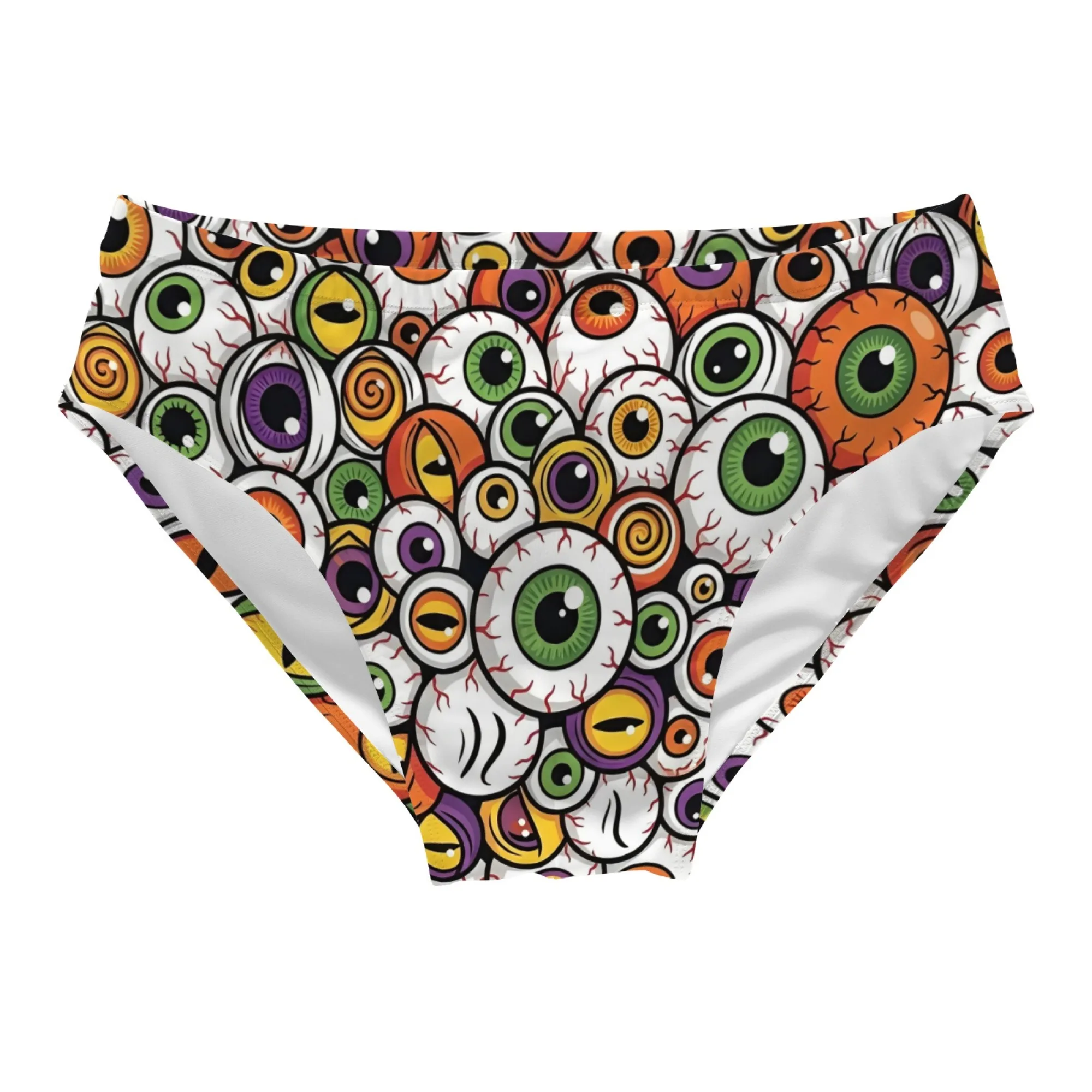 Cartoon Eyeballs Swim Trunks Slim Fit Stretchy Durable Men's Triangle Swim Trunks Water Parks Islands Sunbathing Vacation Gift