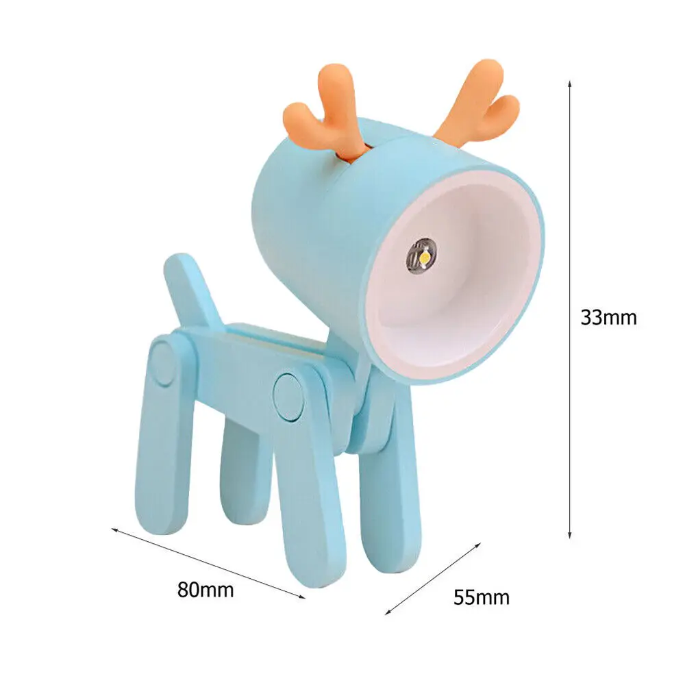 CreativeLed Night Lights Folding Desk Lamp Cartoon Cute Pet Dog Deer Shape Nightlight Adjustable Kids Bedroom Bedside Decor Gift