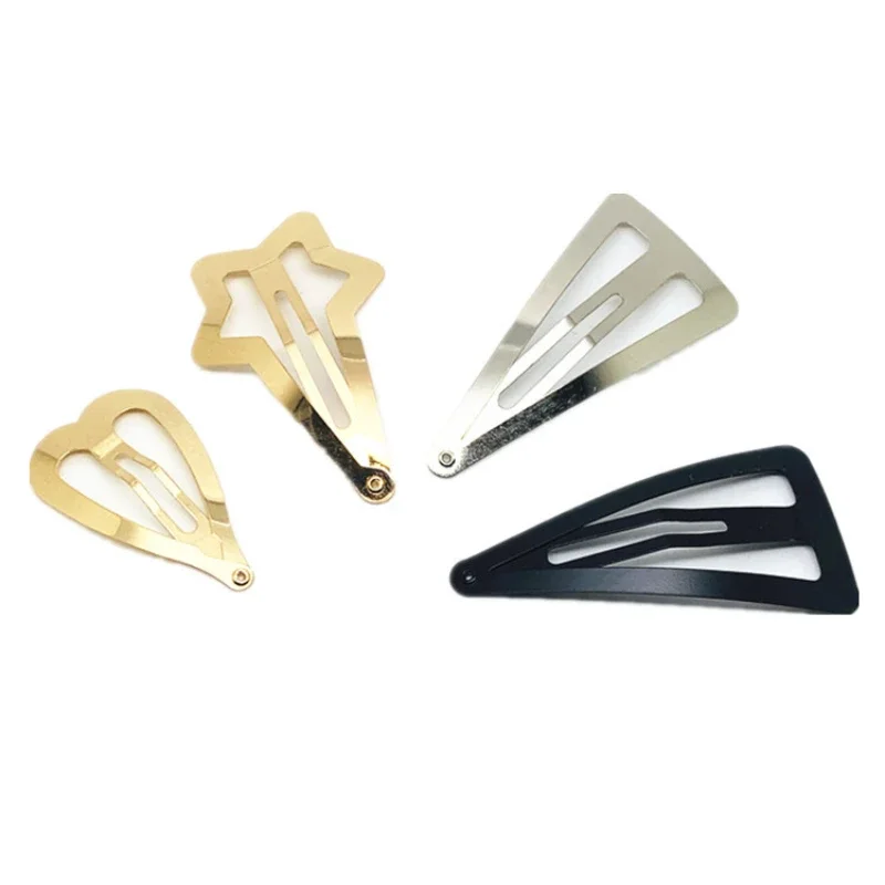 

100 шт., 5 см, 6,0 см, 7,0 см, серебристый треугольный металлический зажим для женщин и девочек, простые заколки для волос с большой звездой, боковые заколки для волос, заколки