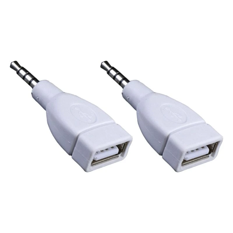  Portable 3.5mm Male AUXs to USB 2.0 Female Adapter for Connecting Various Sound