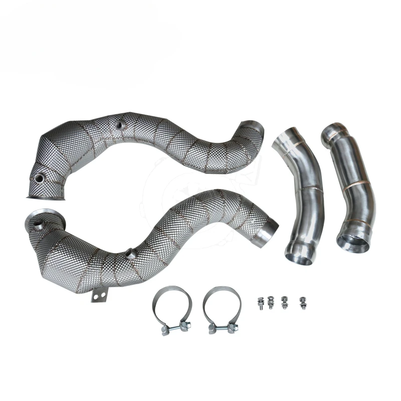 Para Mercedes Benz AMG W205 C63 caulado com proteção térmica Downpipe