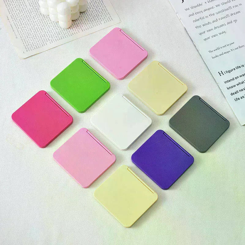 Makeup Mirror Square Portable Cute Girl'S Gift Hand Mini Mirror Pocket Double-Sided Makeup Mirror Compact Multiple Colors 2-Face