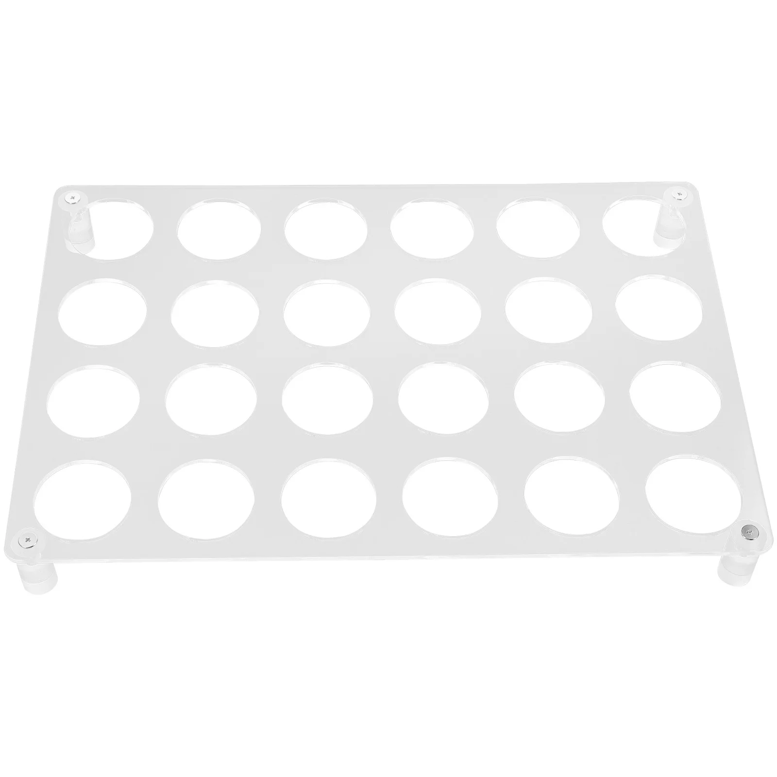 منظم تخزين كبسولة القهوة مكون من 24 فتحة من الأكريليك سهل التنظيف وعرض أنيق على سطح الطاولة ودرج ملحقات بار القهوة