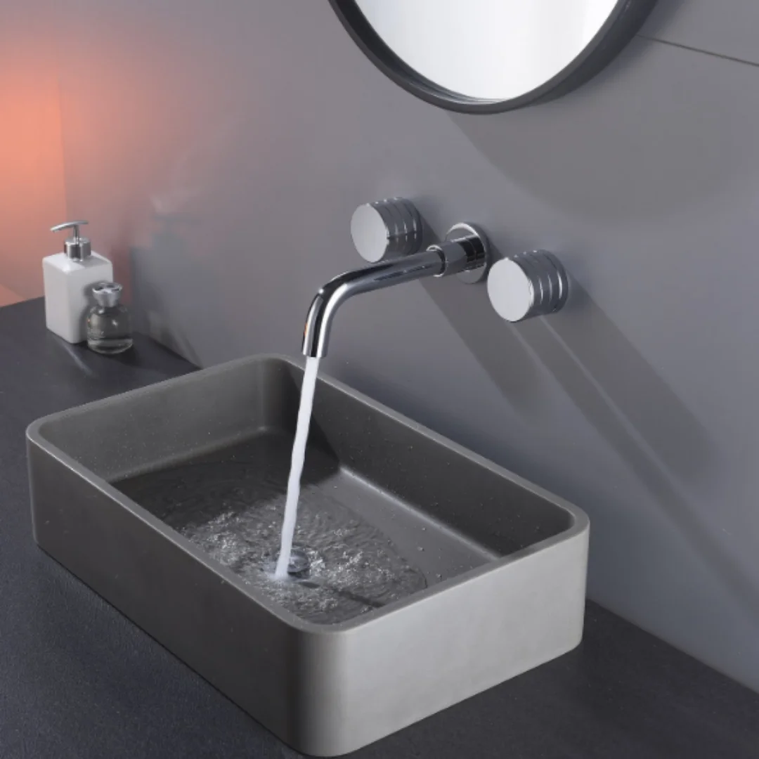 

Brushed Gold Bathroom Faucet In Wall Widespread Black Basin Faucet Grey Sink Mixer Brass Sink Faucet Hot & Cold Wash Faucet