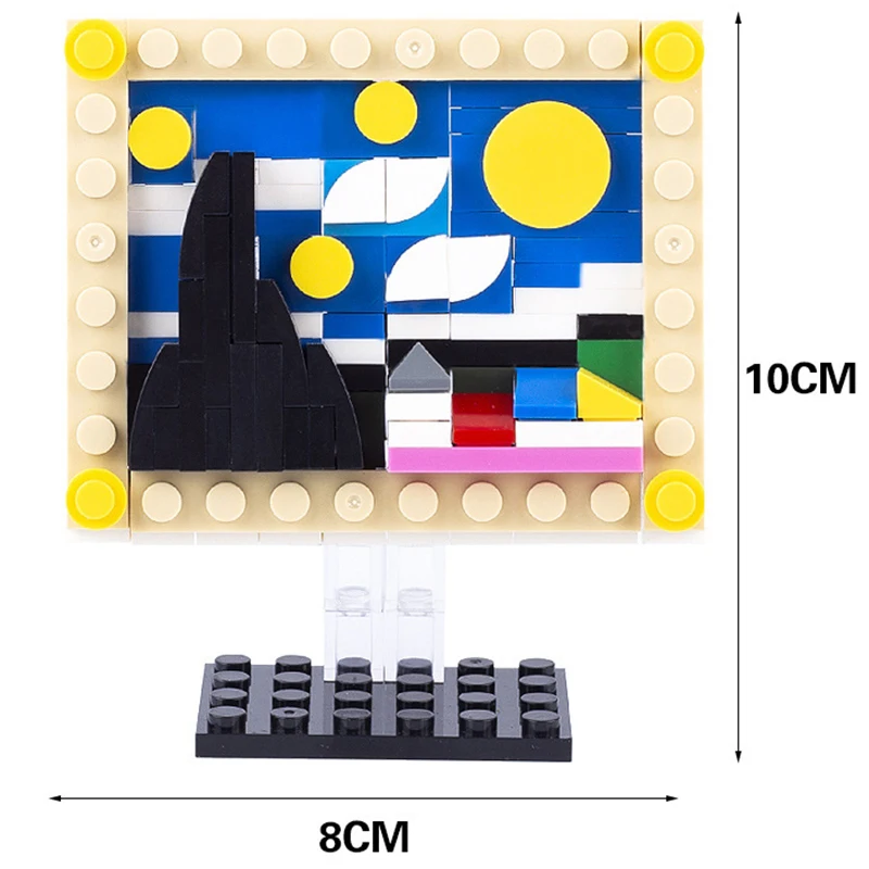 93PCS+ Building Blocks Art Famous Paintings Character Scenery Living Room Bedroom Desktop Ornaments DIY Toys