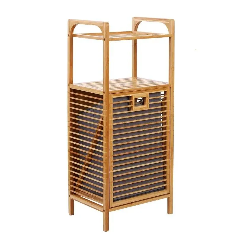 Foldable floor-to-ceiling bathroom, storage rack, cabinet, tiltable laundry basket, removable laundry basket, convenient