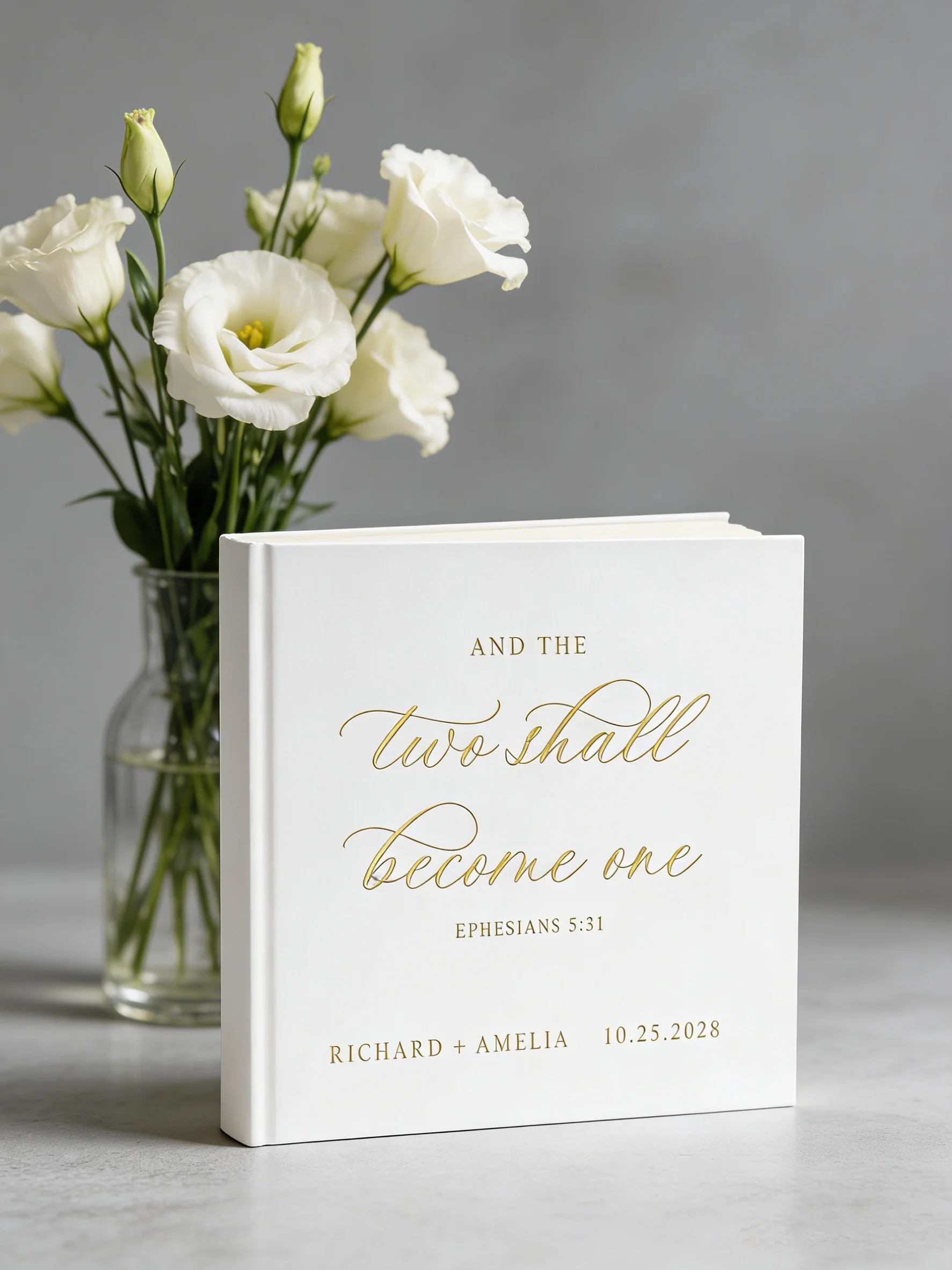 

Personalized Religious Wedding Guestbook with Bible Verse | Elegant Christian Marriage Guest Book | Ideal Religious Wedding Gift