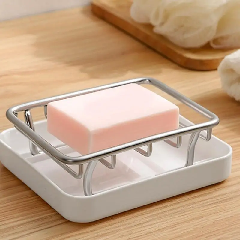 Space Saving Soap Rustproof Stainless Drain Tray For Bathroom Kitchen Countertop Storage