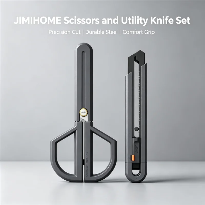 Premium Pro Scissors and Utility Knife Set Portable Adjustable Protective Sheath Precision DIY Safety Household Tailor's Tool