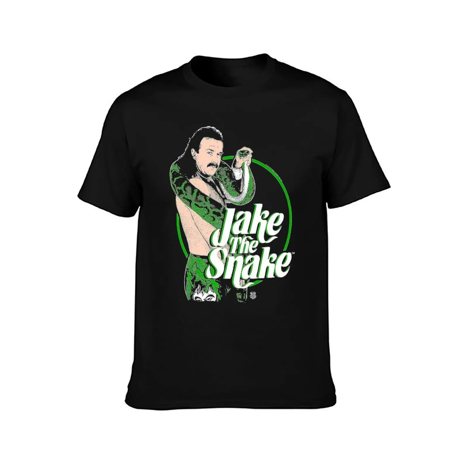Jake The Snake Roberts with Logo T-Shirt Big Size Short Sleeve Casual Top T-Shirt