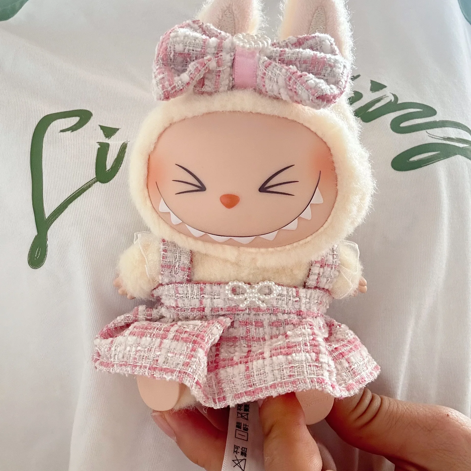 Poupées Labubu I II Idol, vêtements de courses en peluche mignons, poupées Kpop coréennes Exo Idol, vêtements salopettes, accessoires de bricolage, cadeaux, 17cm