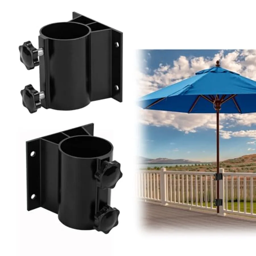 

2pcs Patio Umbrella Holders, Outdoor Umbrella Base, Adjustable Metal Umbrella Clamp Mount Bracket, Patio Umbrella Deck Mount fo