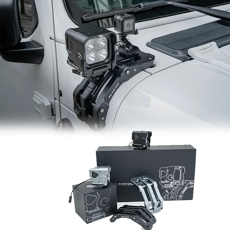 

Fury 2018 + Aluminium & Carbon Fiber A-stijl Beugel Handvat Geïntegreerde Verlichting Systeem Voor Jeep Wrangler Jl