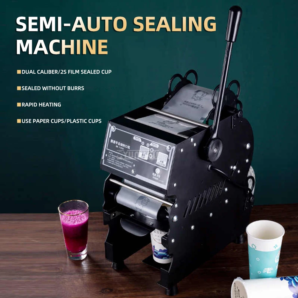 Adjustable Cup Sealing Machine Semi-Automatic Digital Milk Tea Sealer Temperature for Beverage Business - view 2