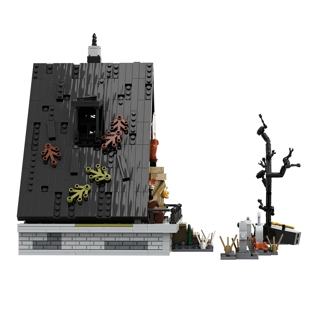 Gobricks MOC-casa de bloques de construcción de bruja de terror para Halloween, casa en forma de A, Jack Skellingtons, casa de ladrillos, modelo, juguetes para niños, regalos