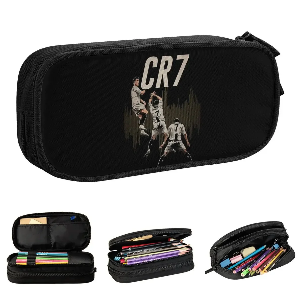

Fashion Football Ronaldo Pencil Cases Pencilcases Pen Kids Big Capacity Bag Office Cosmetic Stationery