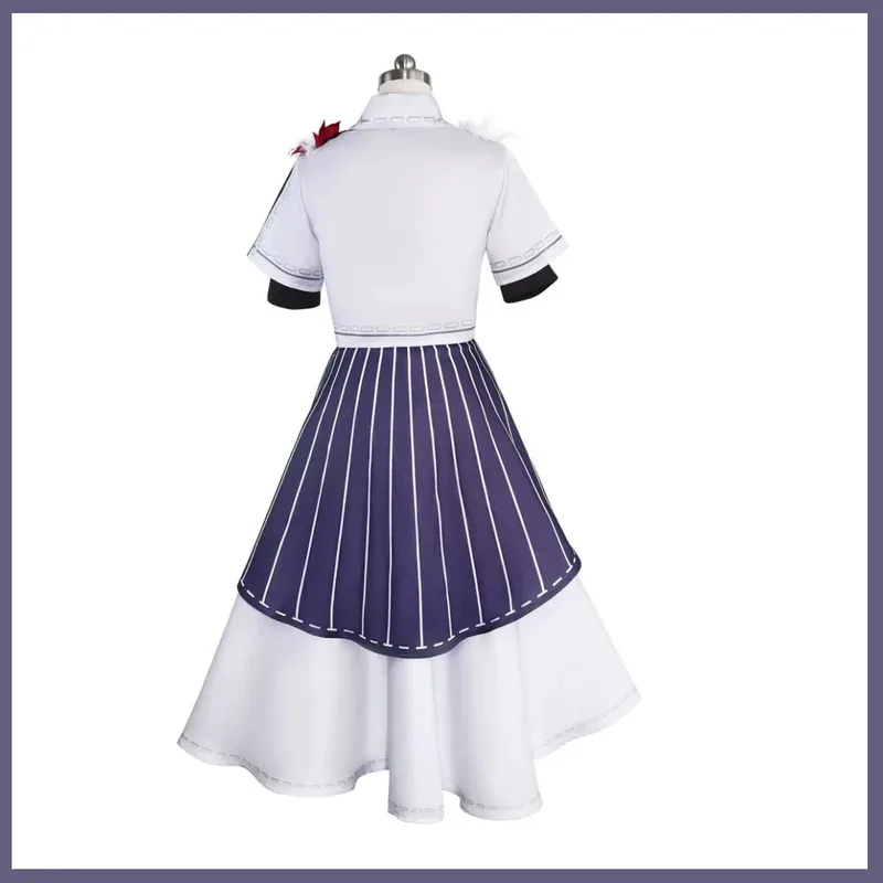Anime Gioco Identità V Qi Shiyi Antiquario Costume Cosplay Camicia Cappotto Gonna a righe Parrucca Donna Sexy Halloween Natale Suitx;2'a