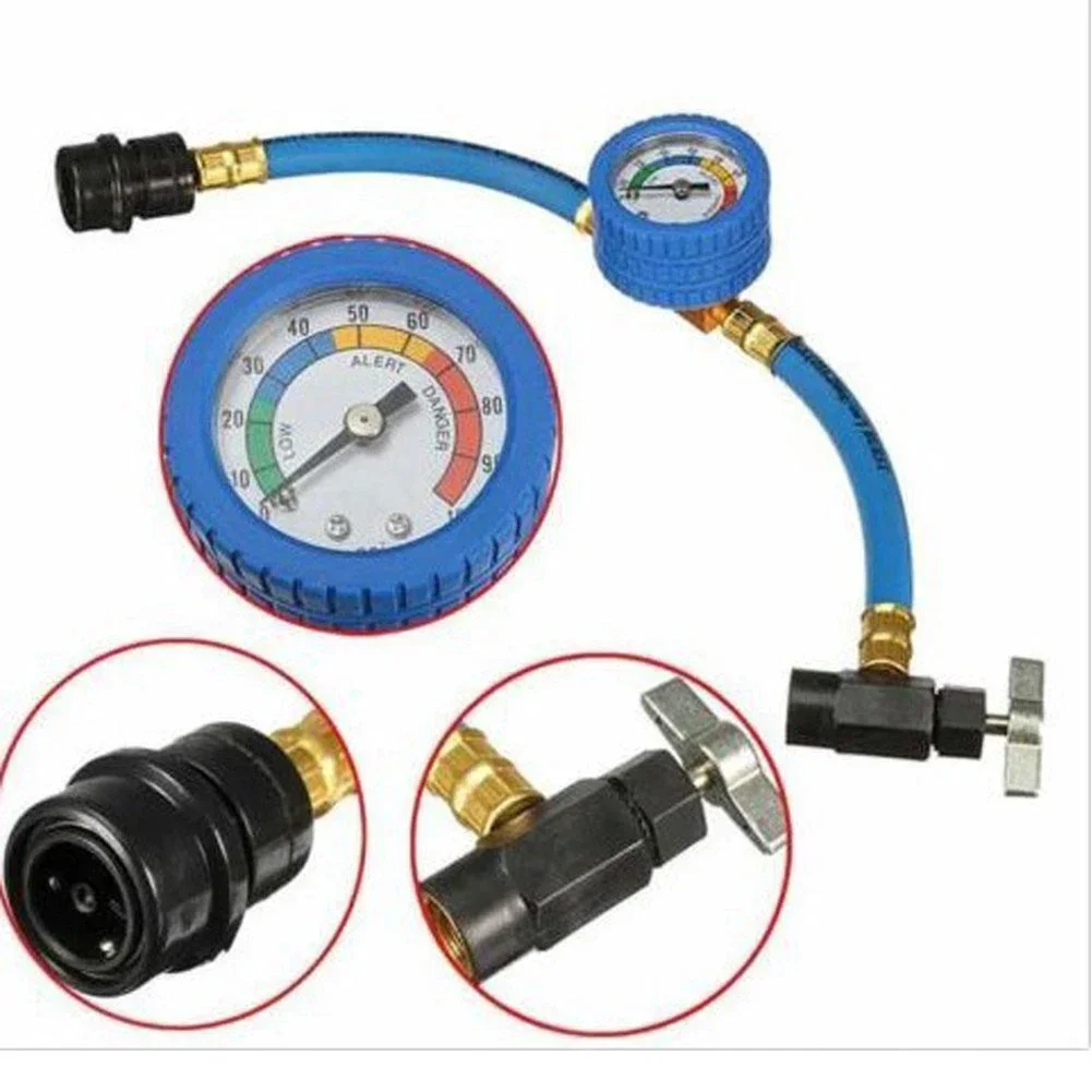 1pcs 1/2 Thread Car R134-A Recharge Measuring Hose A/C Charging Pipe With Gauge 15CM 3000PSI R134A LOWSIDE Car Accessories