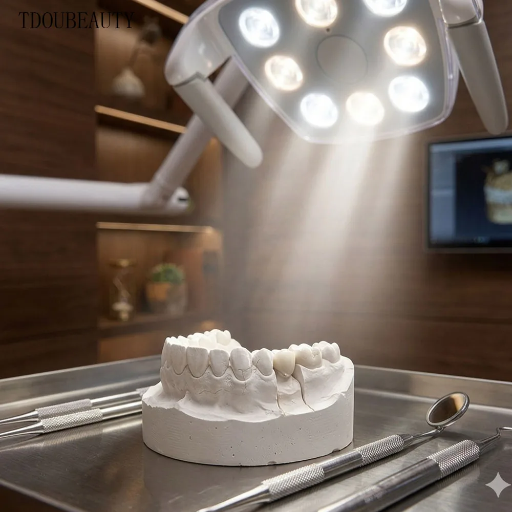 TDOUBEAUTY Luxury Ceiling Mount LED Medical Shadowless Light for Dental, Hospital, Veterinary Clinic & Beauty Salon 110V-230V