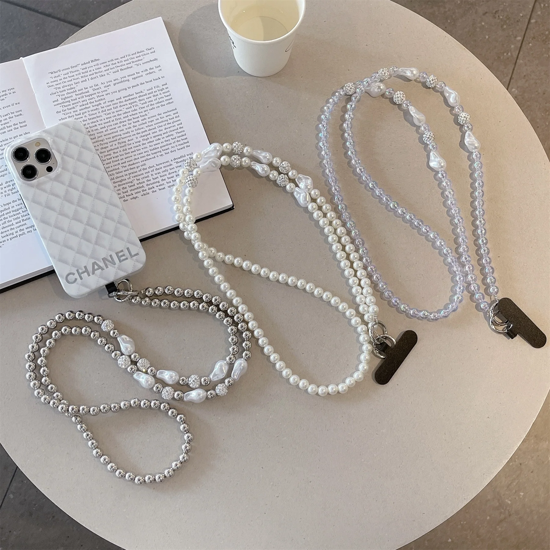 

Роскошный ремешок для мобильного телефона в форме камня, серебряный браслет-цепочка для iPhone 16 15 14Pro Max Samsung Flip 6 5 4