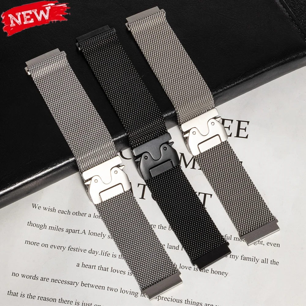 

Поп-ремешок с металлической пряжкой 20 мм 22 мм для Huawei Watch GT5 5Pro GT4 3 2e 46 мм Браслет из нержавеющей стали для Samsung Galaxy B