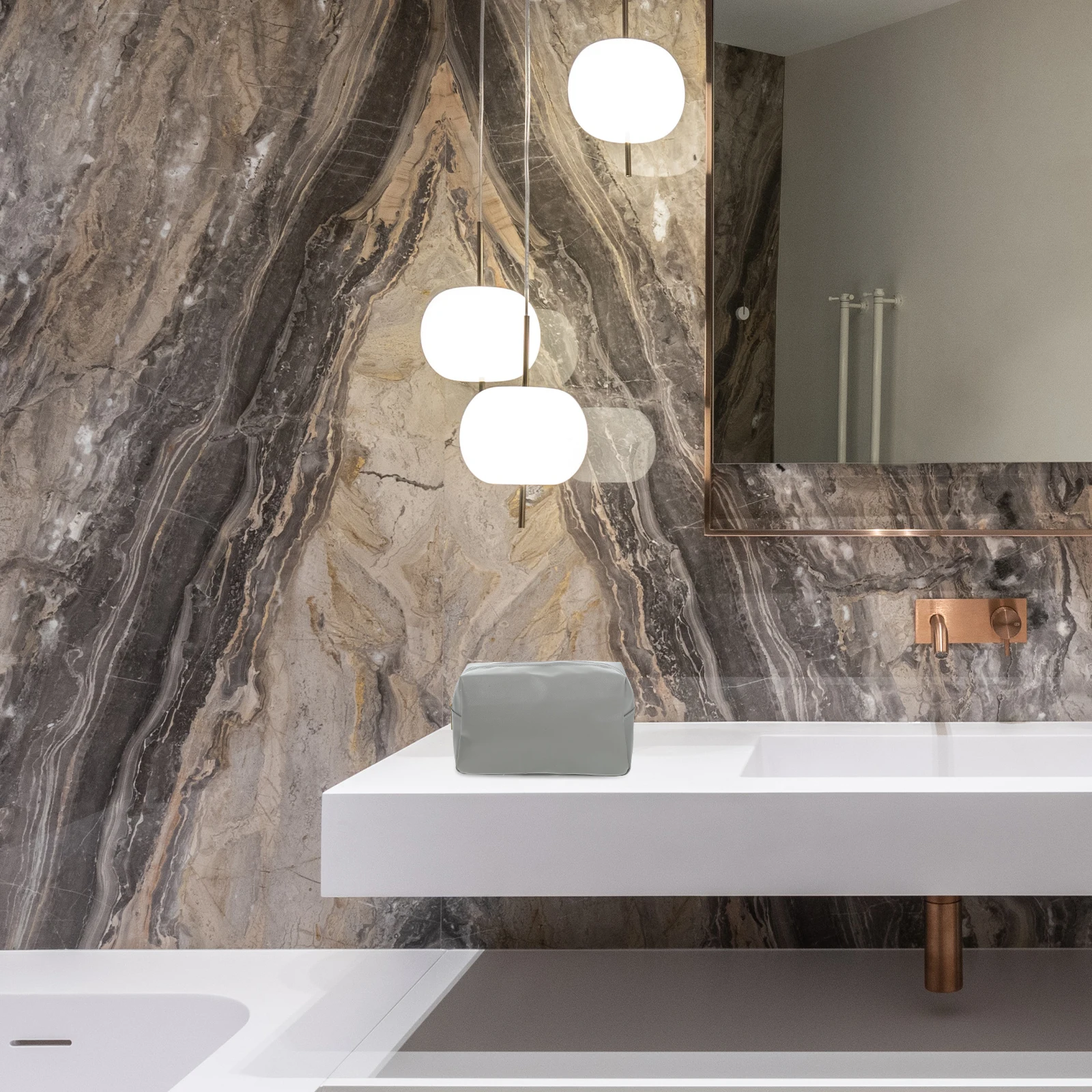 

Bag Pu Toiletry Makeup Handheld Pouch Water Resist Skincare Travel Women Storage Bag For Cosmetics Stationery