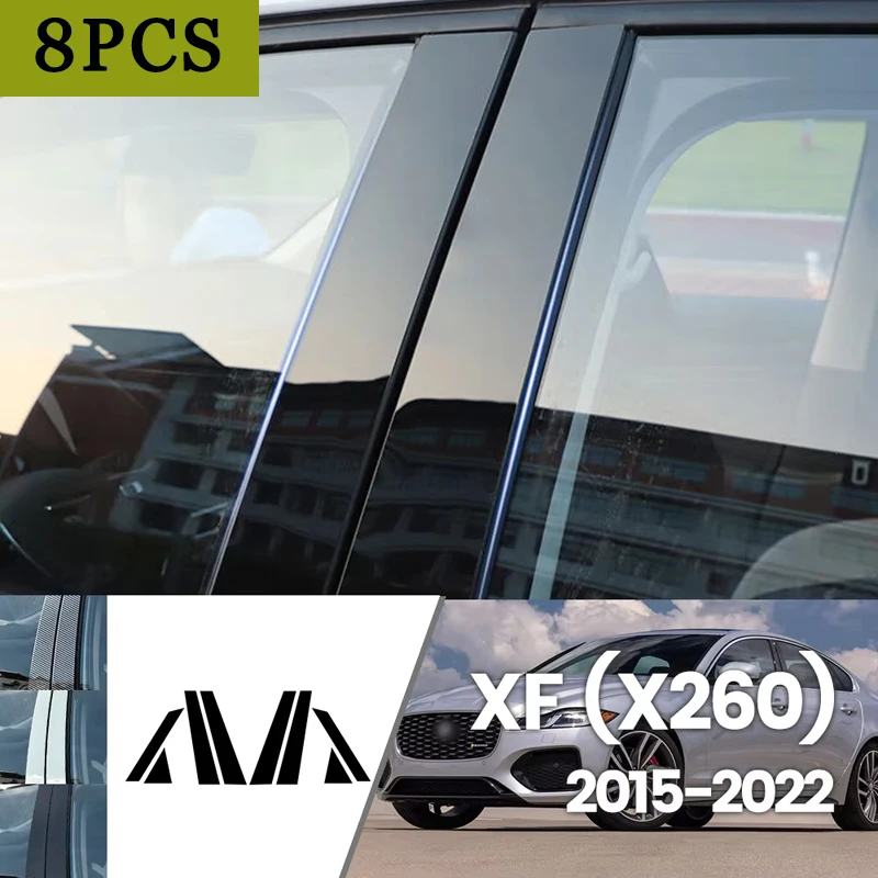 

For Jaguar XF II X260 2015-2022 2016 2017 2018 2019 Bright Black Carbon Fibre Window Door Waterproof BC sticker