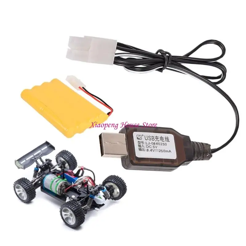 Compactly USB Cord for 8.4V NiMH NiCD Battery Charging in Remote Toy Lighting and Electric Tool for Remote Car 77JC