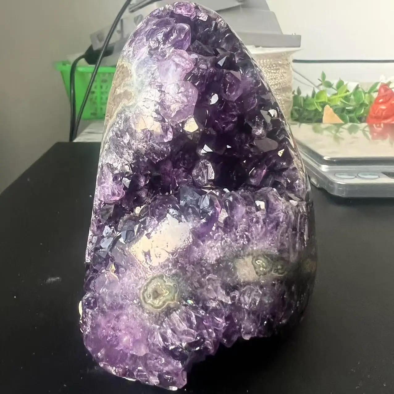 776g 9.4cm Natural Uruguay Dream Amethyst Quartz Crystal Cluster stand