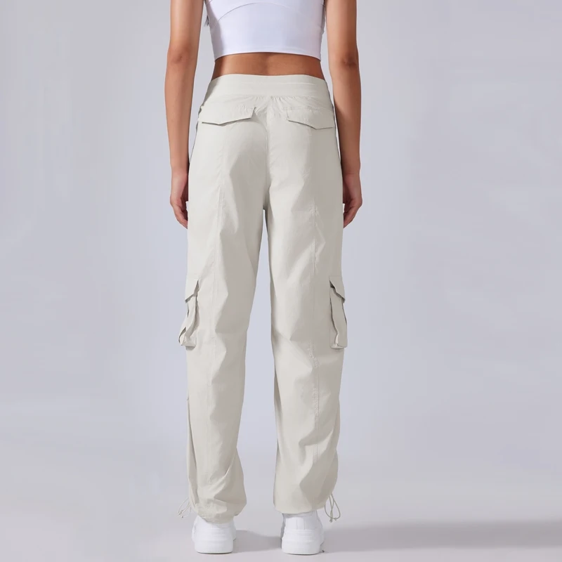 Dance Studio Pantalón cargo de talle medio de corte relajado con 6 bolsillos para mujer corriendo pantalones deportivos de ocio diario