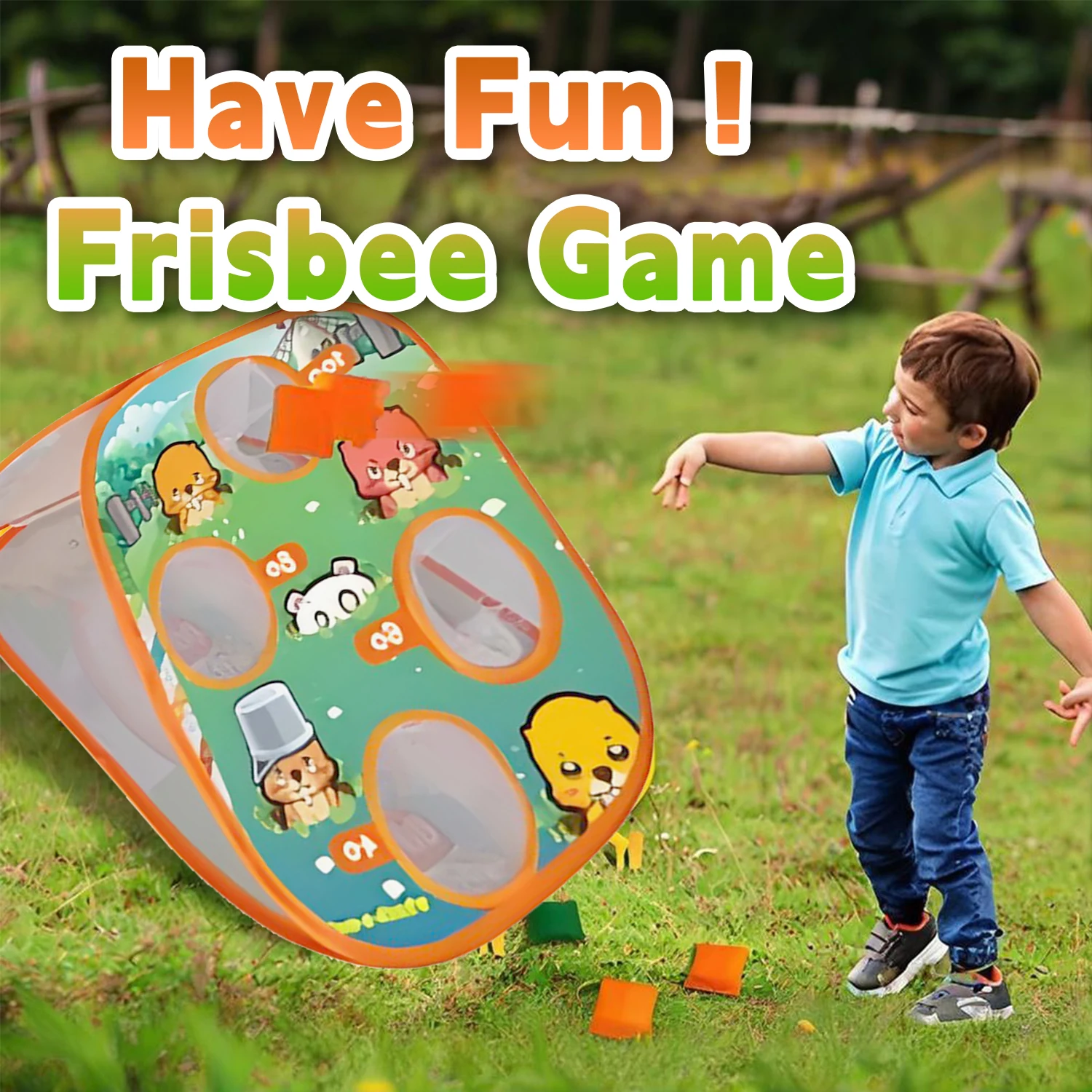 Gra 3 w 1: rzucanie workami, bramka do piłki nożnej, rzucanie dyskami, zabawa dla dzieci, idealna na spotkania rodzinne i do ogrodu.