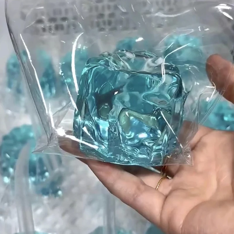 Kawaii TPR azul hielo translúcido súper suave pudín pata de gato pegajoso juguete para apretar juguetes suaves para aliviar el estrés niños adultos regalos únicos