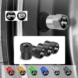 4Pcs Car Tire Valve Stem Air Caps Anti-theft Airtight Cover For Jeep Renegade Compass Wrangler JK Patriot Grand Cherokee Rubicon