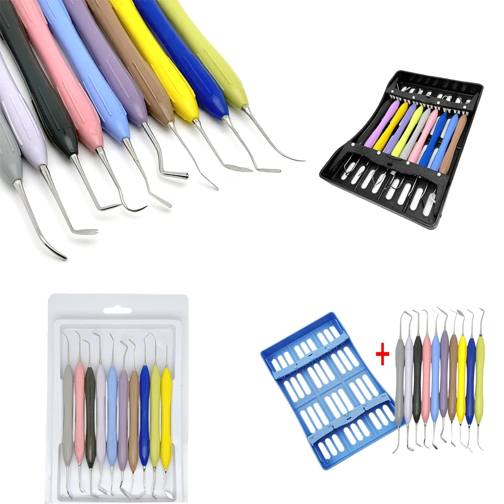 

10pcs Dental Composite Resin Spatula Set for Mixing and Sculpting Silicone Composite Aesthetic Restoration Hand Instruments