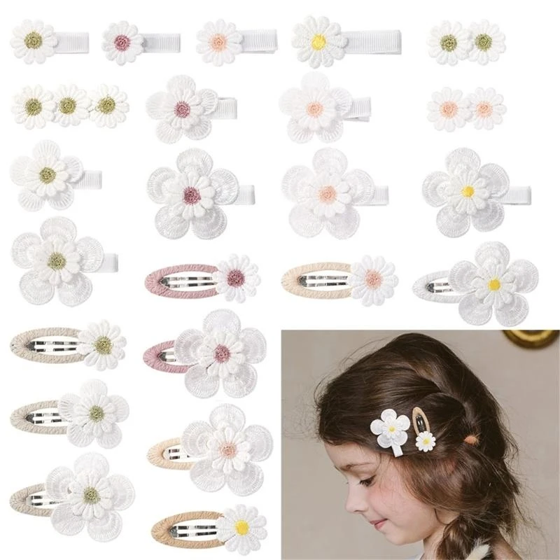 

M76C Child Fabric Hair Catch Fabric Hairgrip Flower Hair Barrettes for Girls
