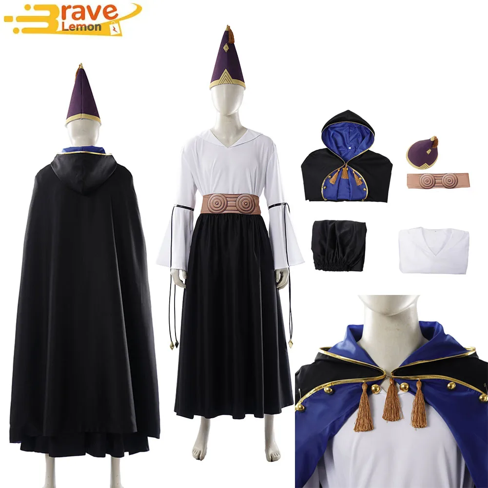 

Костюм для косплея по аниме «Тонгари! Кос Буси но Ателье»: мужская шляпа, плащ, платье, костюм для ролевых игр, шляпа ведьмы, маскировка, Ателье, Хэллоуин