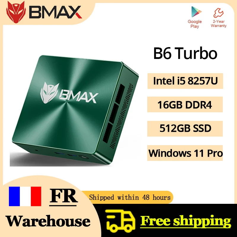 BMAX Mini PC B6 Turbo Intel Core i5 8257U Windows 11 16GB RAM 512 GB SSD HDMI USB DP Ethernet Bluetooth WIFI Komputer